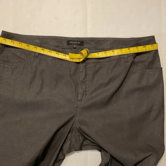 Lafayette 148 New York Shimmer Jeans Brown Straight Leg - Picture 6 of 12